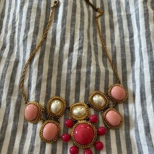 Rachel Leigh Pink and Gold Statement Necklace